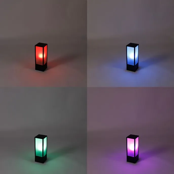 Smarte Steh-Außenleuchte schwarz mit geriffeltem Glas 40 cm inkl. WLAN A60 - Charlois