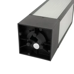 Smarte Steh-Außenleuchte schwarz mit geriffeltem Glas 40 cm inkl. WLAN A60 - Charlois