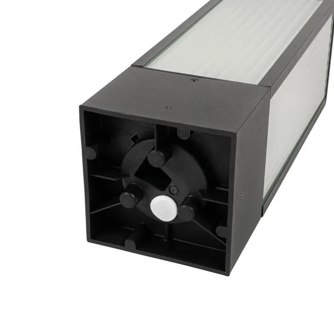 Smarte Steh-Außenleuchte schwarz mit geriffeltem Glas 40 cm inkl. WLAN A60 - Charlois