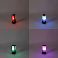 Smarte Steh-Außenleuchte schwarz mit geriffeltem Glas 40 cm inkl. WLAN A60 - Charlois