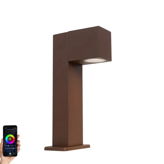 Smarte stehende Außenlampe rostbraun 30 cm IP44 inkl. Wifi GU10 - Baleno