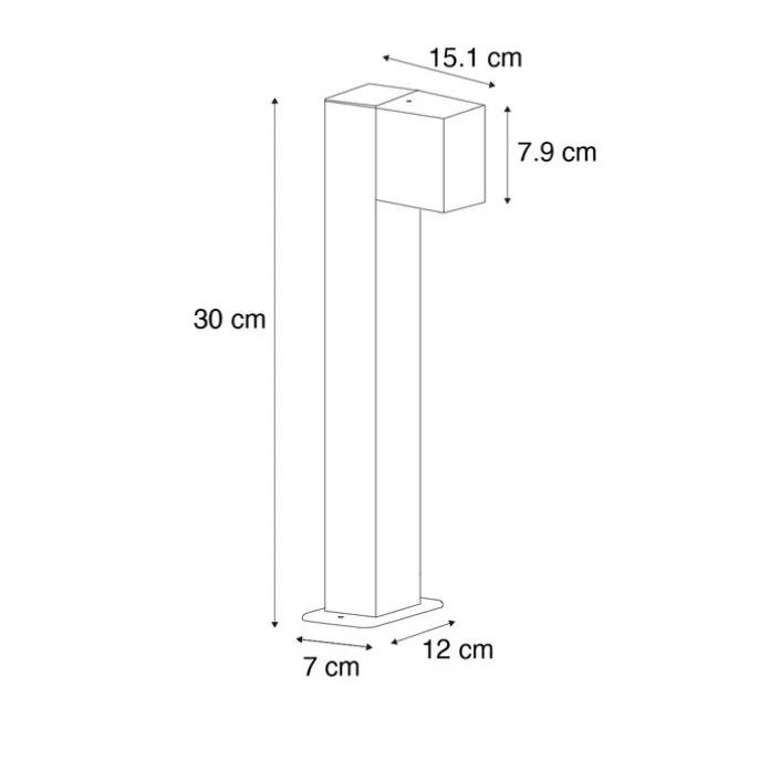Smarte stehende Außenlampe rostbraun 30 cm IP44 inkl. Wifi GU10 - Baleno