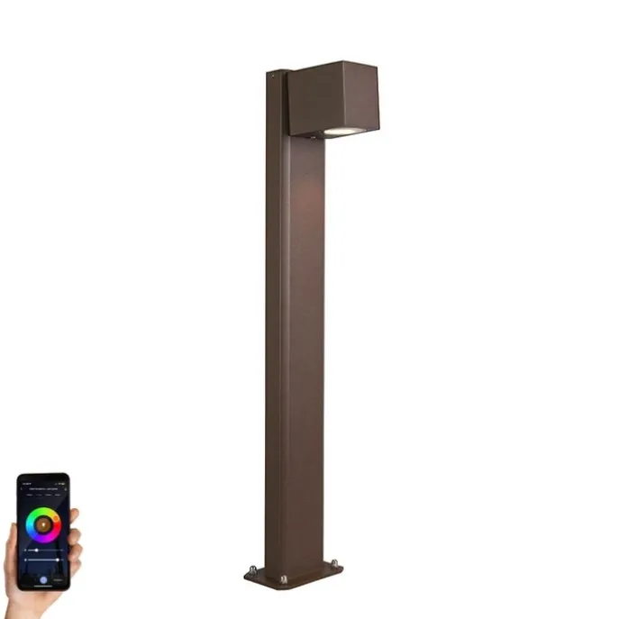 Smarte stehende Außenlampe rostbraun 65 cm IP44 inkl. Wifi GU10 - Baleno