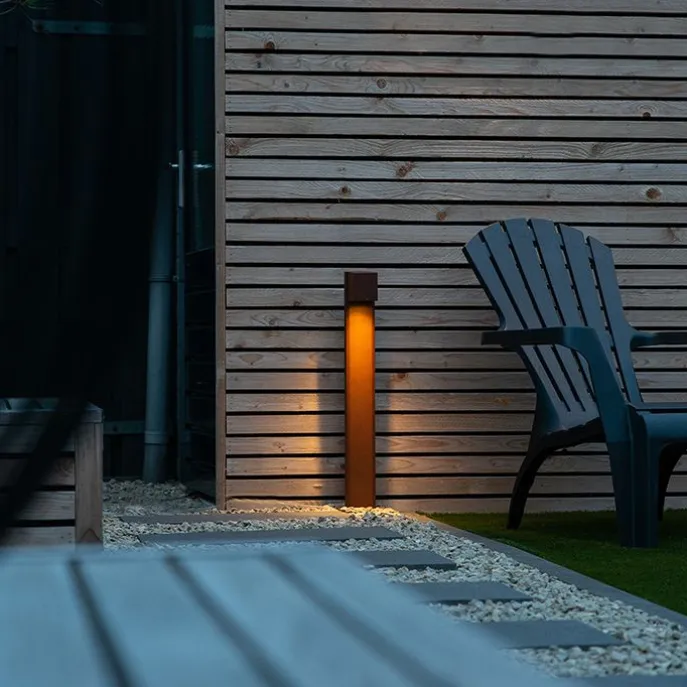 Smarte stehende Außenlampe rostbraun 65 cm IP44 inkl. Wifi GU10 - Baleno