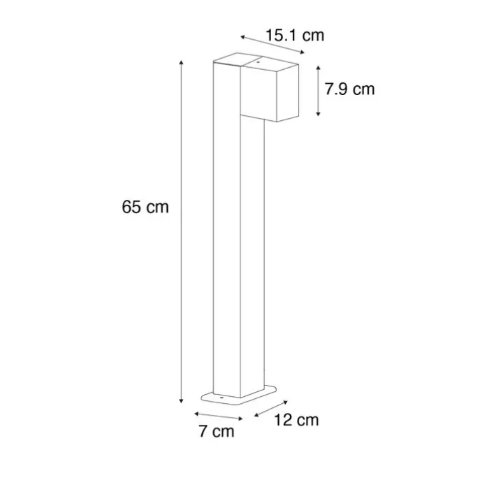 Smarte stehende Außenleuchte Anthrazit 65 cm IP44 inkl. Wifi GU10 - Baleno