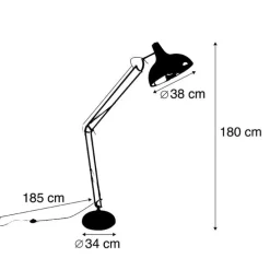 Smarte Stehlampe schwarz verstellbar inkl. Wifi A60 - Hobby
