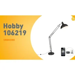 Smarte Stehlampe schwarz verstellbar inkl. Wifi A60 - Hobby