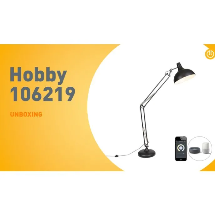 Smarte Stehlampe schwarz verstellbar inkl. Wifi A60 - Hobby