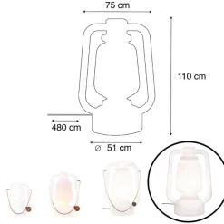 Smarte Stehlampe weiß 110 cm inkl. Wifi G95 - Storm Extra Large