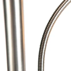 Smarte Stehleuchte aus Stahl mit weißem Schirm inkl. WiFi A60 und E14 - Retro