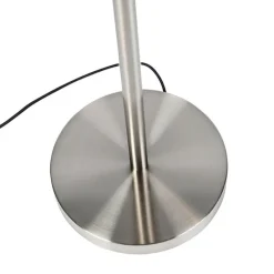 Smarte Stehleuchte aus Stahl mit weißem Schirm inkl. WiFi A60 und E14 - Retro