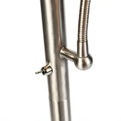 Smarte Stehleuchte aus Stahl mit weißem Schirm inkl. WiFi A60 und E14 - Retro