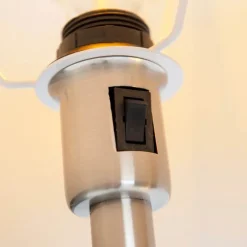 Smarte Stehleuchte aus Stahl mit weißem Schirm inkl. WiFi A60 und E14 - Retro