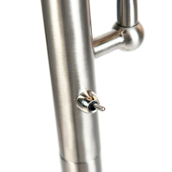 Smarte Stehleuchte aus Stahl mit weißem Schirm inkl. WiFi A60 und E14 - Retro