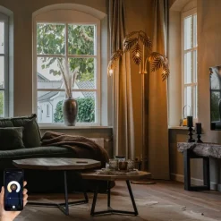 Smarte Stehleuchte Gold 193 cm 3-flammig inkl. 3 Wifi P45 - Botanica
