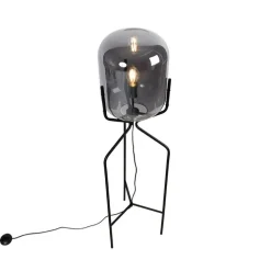 Smarte Stehleuchte schwarz inkl. WiFi A60 Rauchglas - Bliss