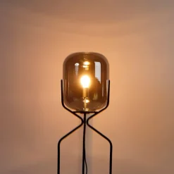 Smarte Stehleuchte schwarz inkl. WiFi A60 Rauchglas - Bliss