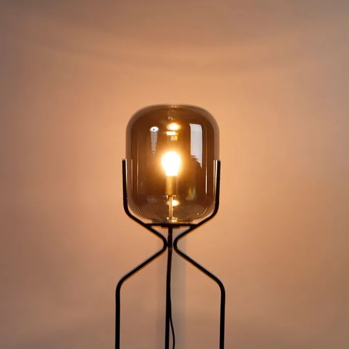 Smarte Stehleuchte schwarz inkl. WiFi A60 Rauchglas - Bliss