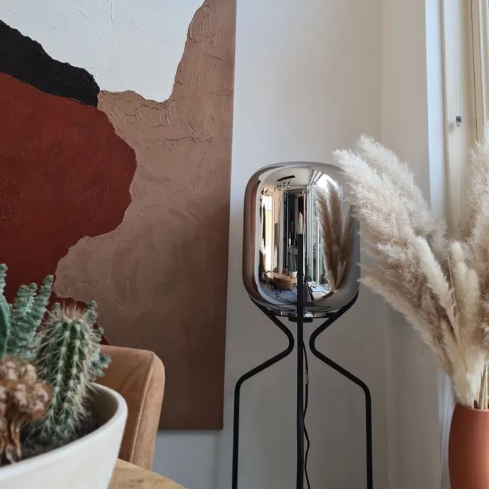 Smarte Stehleuchte schwarz inkl. WiFi A60 Rauchglas - Bliss