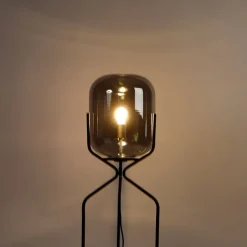 Smarte Stehleuchte schwarz inkl. WiFi A60 Rauchglas - Bliss