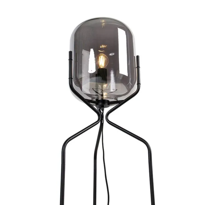 Smarte Stehleuchte schwarz inkl. WiFi A60 Rauchglas - Bliss