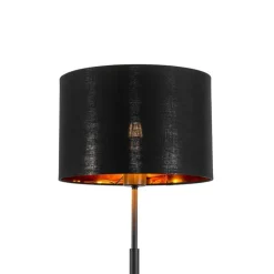 Smarte Stehleuchte Schwarz mit Gold Rund inkl. WiFi A60 - VT
