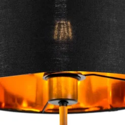 Smarte Stehleuchte Schwarz mit Gold Rund inkl. WiFi A60 - VT