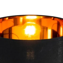 Smarte Stehleuchte Schwarz mit Gold Rund inkl. WiFi A60 - VT