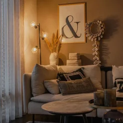 Smarte Stehleuchte schwarz verstellbar inkl. 3 WiFi P45 - Mesh