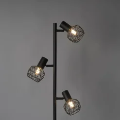 Smarte Stehleuchte schwarz verstellbar inkl. 3 WiFi P45 - Mesh