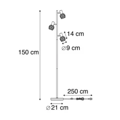 Smarte Stehleuchte schwarz verstellbar inkl. 3 WiFi P45 - Mesh
