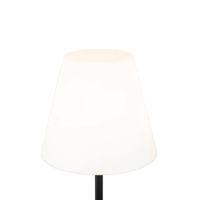 Smarte Stehleuchte schwarz mit weißem Schirm 35 cm IP65 inkl. LED - Virginia