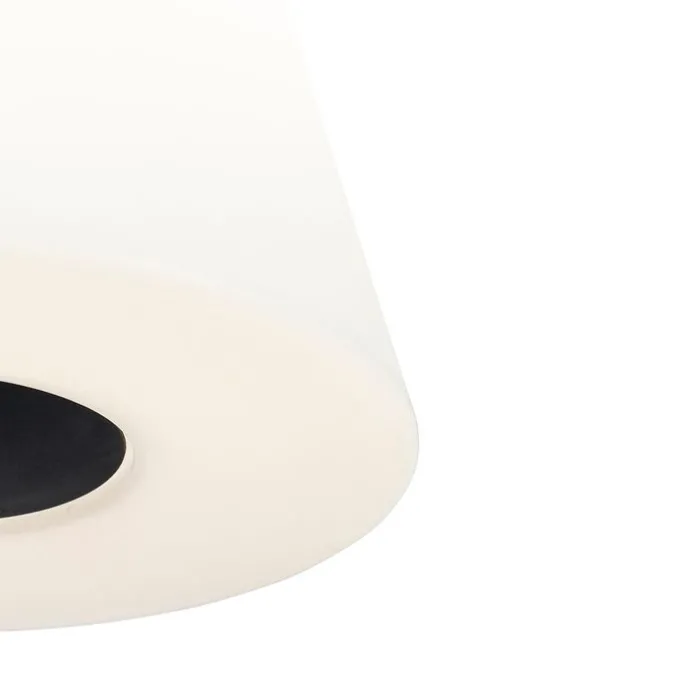 Smarte Stehleuchte schwarz mit weißem Schirm 35 cm IP65 inkl. LED - Virginia