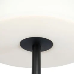 Smarte Stehleuchte schwarz mit weißem Schirm 35 cm IP65 inkl. LED - Virginia