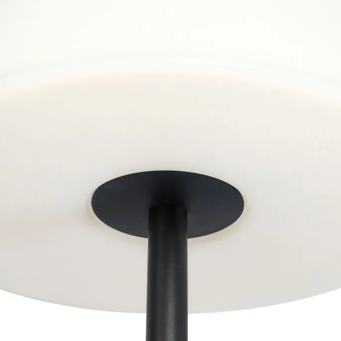 Smarte Stehleuchte schwarz mit weißem Schirm 35 cm IP65 inkl. LED - Virginia