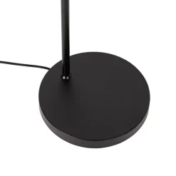 Smarte Stehleuchte Schwarz mit Messing und bernsteinfarbenem Glas inkl. WiFi G95 - Zuzanna