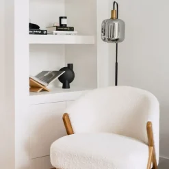 Smarte Stehleuchte schwarz mit Gold und Rauchglas inkl. WiFi A60 - Zuzanna