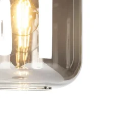 Smarte Stehleuchte schwarz mit Gold und Rauchglas inkl. WiFi A60 - Zuzanna