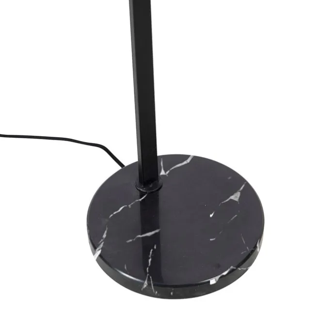 Smarte Stehleuchte schwarz mit Rauchglas inkl. WiFi ST64 - Qara Down