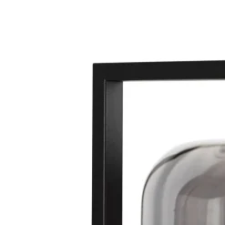 Smarte Stehleuchte schwarz mit Rauchglas inkl. WiFi ST64 - Qara Down