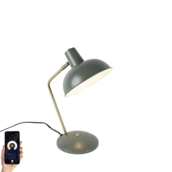 Smarte Tischleuchte Grün mit Bronze inkl. WiFi P45 - Milou