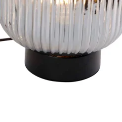 Smarte Tischleuchte schwarz mit Rauchglas inkl. WiFi A60 - Karel