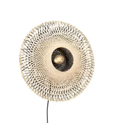 Smarte Wandleuchte Bambus 50 cm mit Stecker inkl. WLAN A60 - Rina