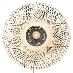 Smarte Wandleuchte Bambus 50 cm mit Stecker inkl. WLAN A60 - Rina