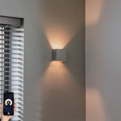 Smarte Wandleuchte Beton mit Lichteffekt inkl. WiFi G9 - Meave