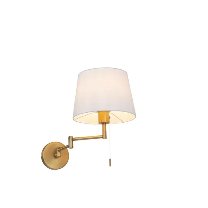 Smarte Wandleuchte Bronze mit weißem Schirm inkl. WLAN A60 - Ladas Deluxe