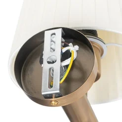 Smarte Wandleuchte Bronze mit weißem Schirm inkl. WiFi A60 - Pluk