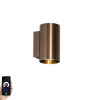 Smarte Wandleuchte Dunkelbronze Rund 2-flammig inkl. 2 Wifi GU10 50mm - Sandy