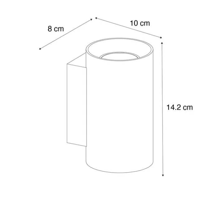 Smarte Wandleuchte Dunkelbronze Rund 2-flammig inkl. 2 Wifi GU10 50mm - Sandy