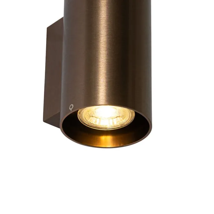 Smarte Wandleuchte Dunkelbronze Rund 2-flammig inkl. 2 Wifi GU10 50mm - Sandy